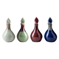 Keramické elegantní flakóny na masážní oleje - SET